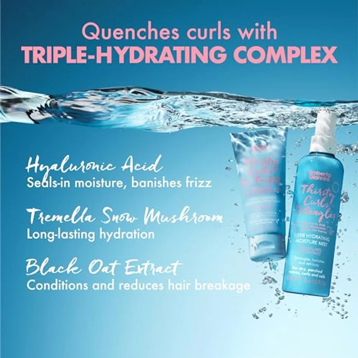 Umberto Giannini Thirsty Curls Detangler, 250 ml veganes Leave-in-Conditioner-Spray für trockenes, knotiges Haar mit feuchtigkeitsspendendem Dreifach-Komplex – Bild 4
