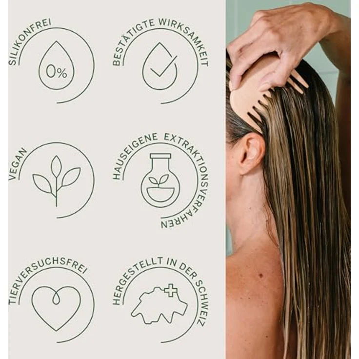 RAUSCH Spezial-Conditioner mit Weidenrinde 150 ml – ausgleichende Pflege bei fettigen Schuppen & juckender Kopfhaut – vegan & silikonfrei, mit Weidenrinden-Extrakt, hergestellt in der Schweiz – Bild 4