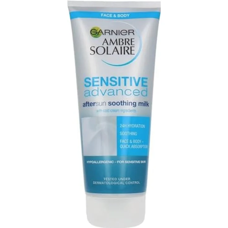 Garnier Ambre Solaire Sensitive Advanced After Sun Soothing Milk, 200 ml mit beruhigender Wirkung