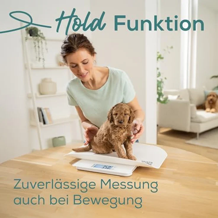 BEURER Polly Multifunktions-Haustierwaage, digitale Präzisionswaage bis 180 kg, Sicherheitsglas-Trittfläche, integrierte BMI-Berechnung, Überlastungsanzeige – Bild 5