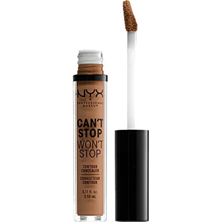 NYX PROFESSIONAL MAKEUP Can't Stop Won't Stop Contour Concealer - wasserfester flüssiger Abdeckstift, Mahogany 16, 3, 5 ml