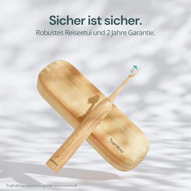 bamtoo Schallzahnbürste KOA V2 Pro, elektrische Zahnbürste mit 8 Wochen Akkulaufzeit, 5 Reinigungsmodi, Bambus-Bürstenkopf und Reiseetui – Bild 9