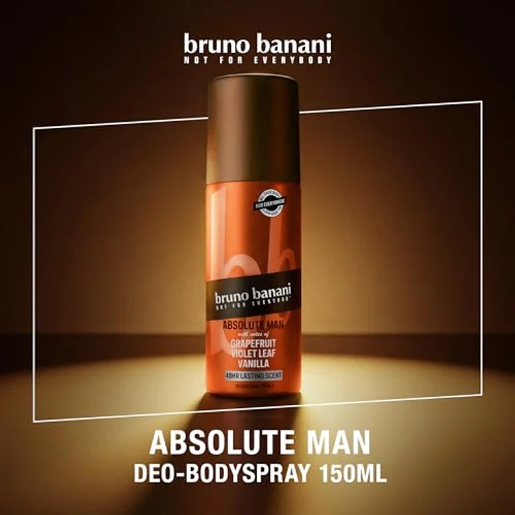 bruno banani Absolute Man Deo-Bodyspray, holziger Amberduft, 48h lang anhaltend, vegane Formel, 150 ml – Bild 2