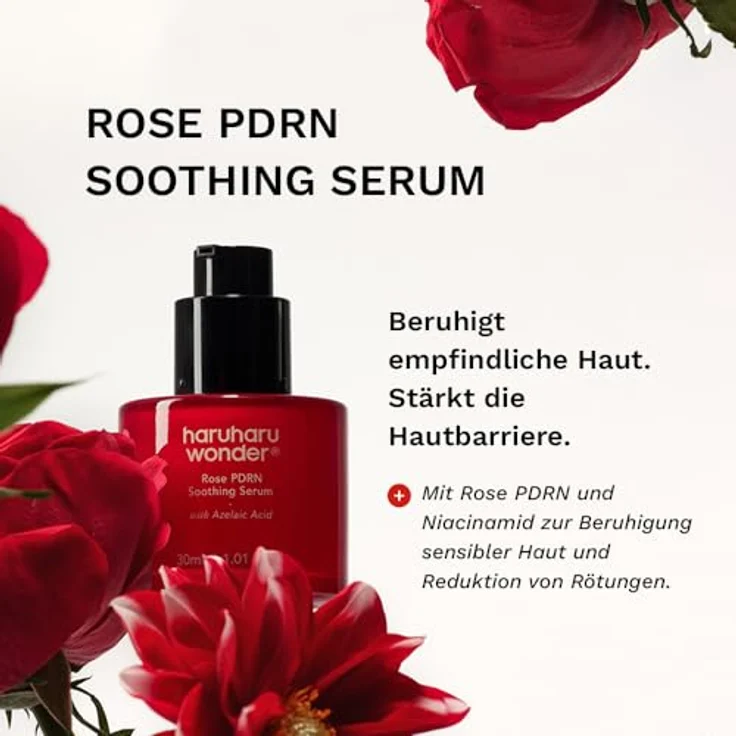 Haruharu Wonder Rose PDRN Soothing Serum, feuchtigkeitsspendendes Gesichtsserum für Regeneration und Hauterneuerung, 30 ml – Bild 2