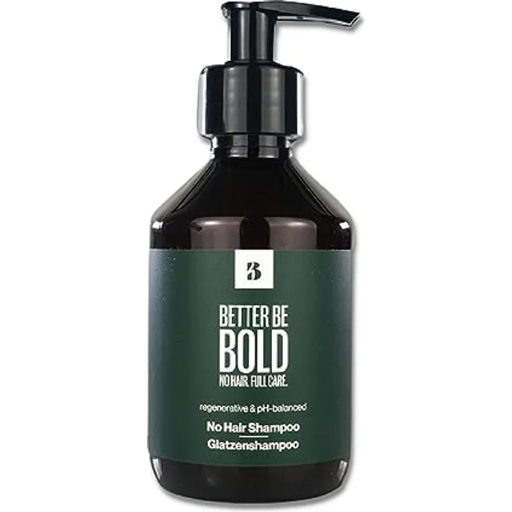 BETTER BE BOLD Pflegendes Glatzenshampoo (0-6mm) | Reinigt effektiv | pH-balanced | Feuchtigkeitsspendend | Hautberuhigend | Wundheilend bei Rasurbrand | Premium-Pflege für Glatzenträger | 200ml