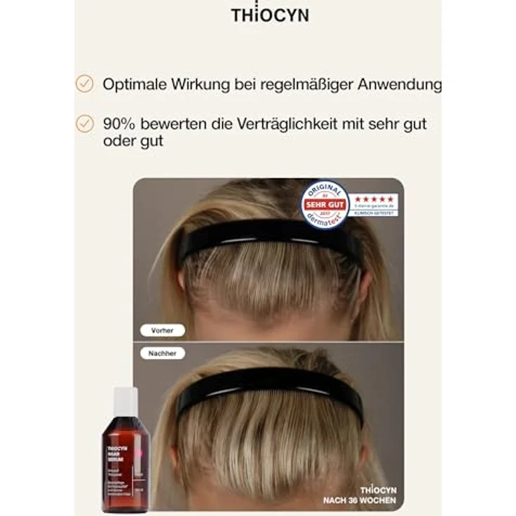 Thiocyn Haarserum gegen Haarausfall Frau 3 x 150 ml - Haarwachstum beschleunigen mit Thiocyanat, Biotin & Riboflavin - Spezialpflege bei Haarausfall* - Vegan – Bild 5