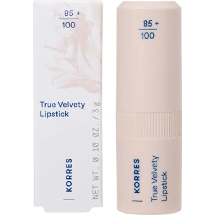 KORRES True Velvety Lipstick Aegean Blue 80, blauer Lippenstift mit intensiver Farbe, cremiger Textur und semi-mattem Finish, vegan, 3g – Bild 2