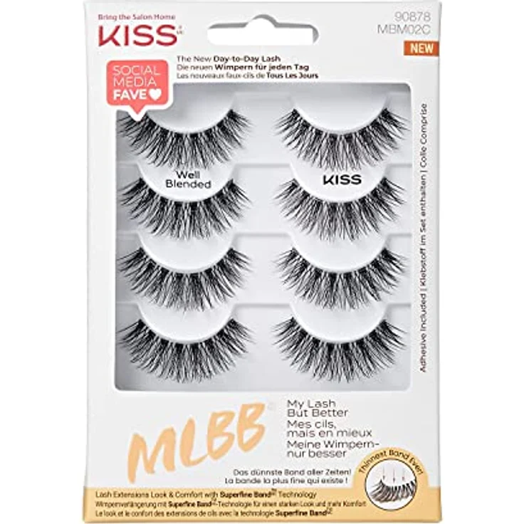 KISS My Lash But Better Multipack, künstliche Wimpern mit natürlichem Volumen und Länge, vegan – Bild 1