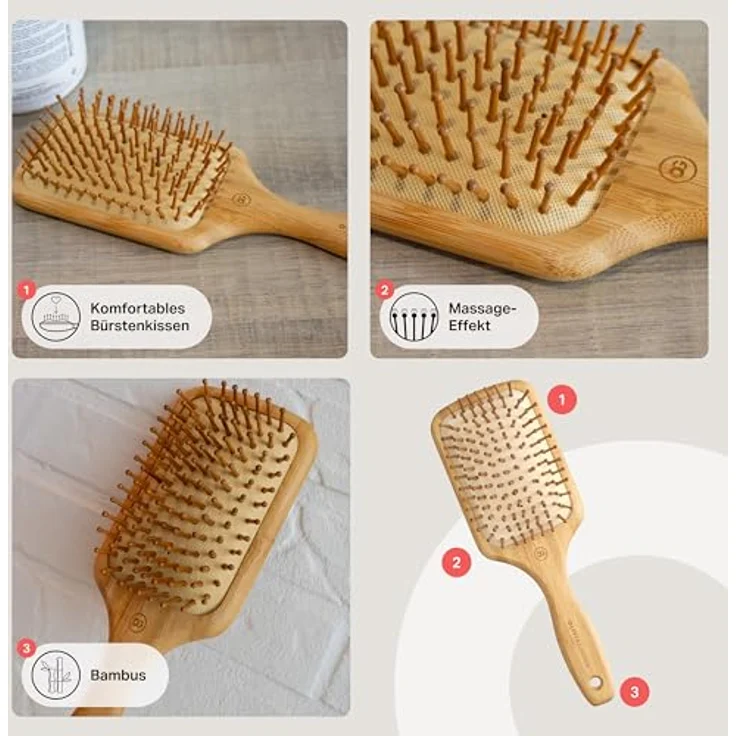 Olivia garden Healthy Hair Bambus Paddle 9-Reihig Hh-4 Massagebürste – Bild 4