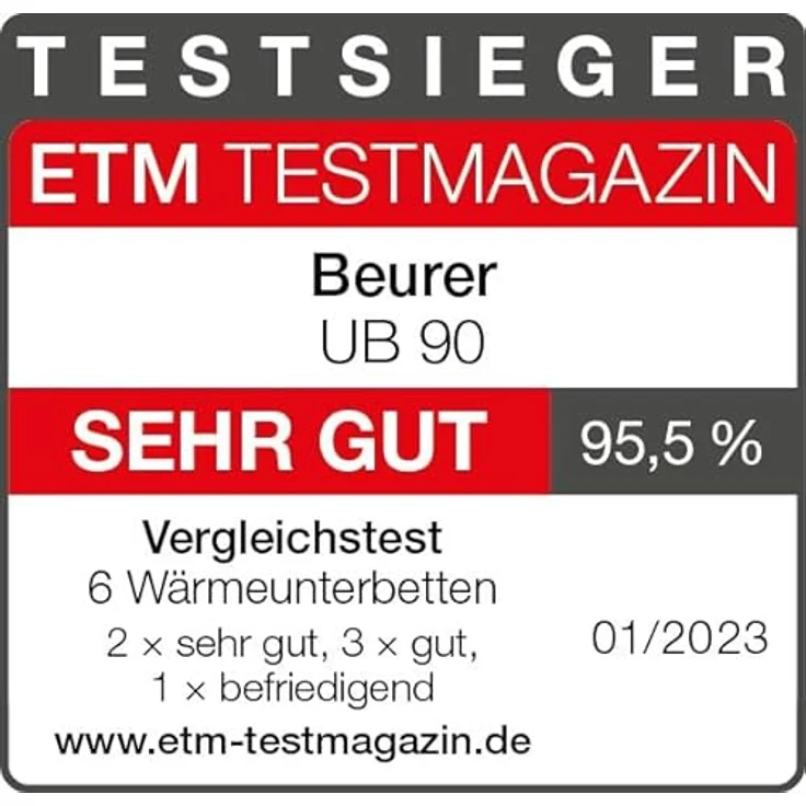Beurer UB90 Wärmeunterbett 9 Temperaturstufen Abschaltautomatik rot/weiß – Bild 9