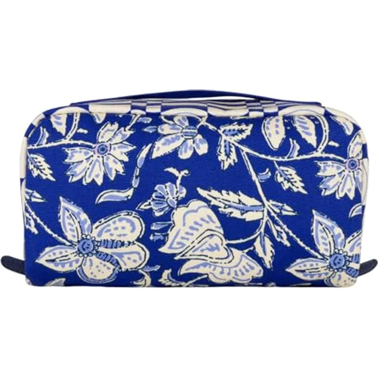 Oilily Cisse Kulturbeutel, Cosmetic Bag mit übersichtlichem Design, goldfarbenem Reißverschluss und floralem Muster in Surf The Web, blau – Bild 3