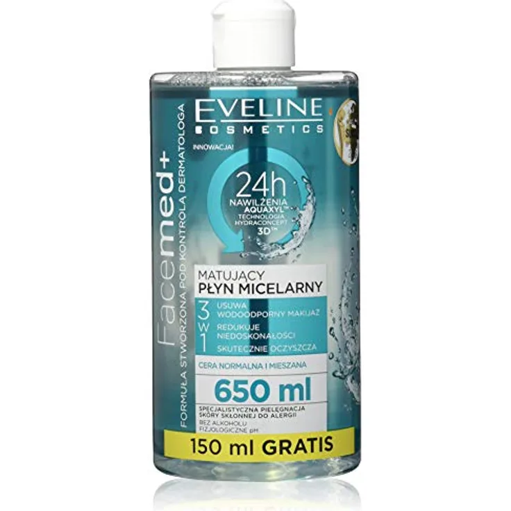 Eveline Cosmetics, Facemed Mattifying 3In1 Micellar Liquid 650 ml