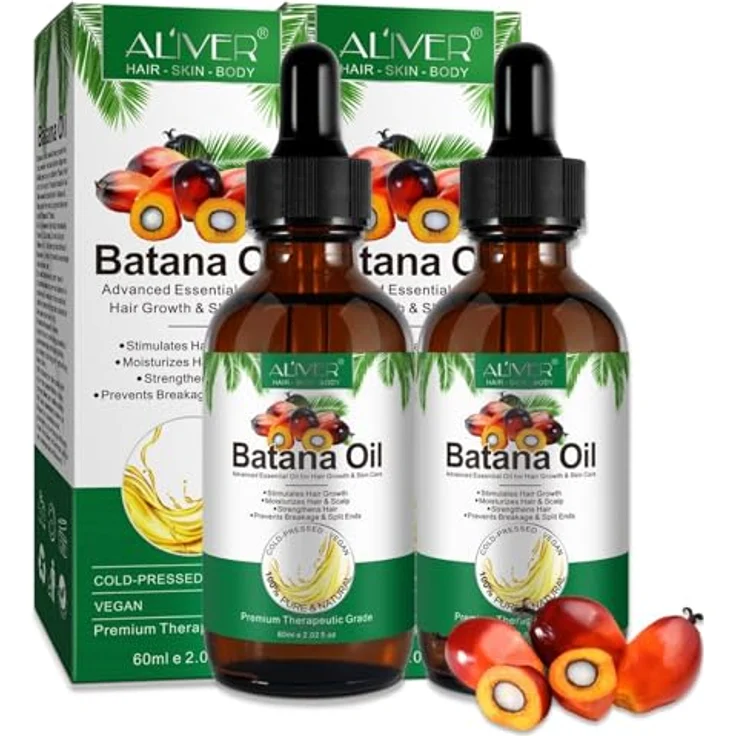 P-Beauty Bio Batana Öl, veganes Kaltgepresstes Pflegeöl für Haare, Gesicht & Nägel, 60ml - fördert Haarwachstum, gegen Haarausfall & Spliss, für alle Haartypen – Bild 1