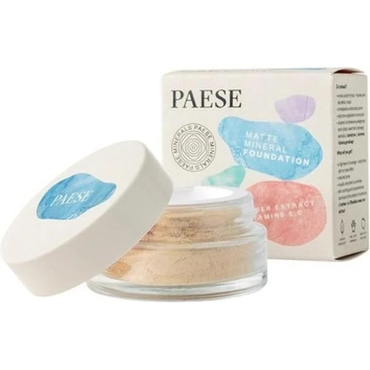 Paese Minerals Mattifying Mineral Foundation 102W Natural, 7g - Leichte, atmungsaktive Foundation mit mattem Finish für normale bis Mischhaut