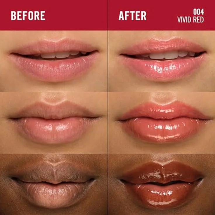 Rimmel Oh My Gloss! Lip Oil, Lippenöl mit feuchtigkeitsspendender Wirkung, Farbton 004 Vivid Red, 4,5 ml – Bild 2