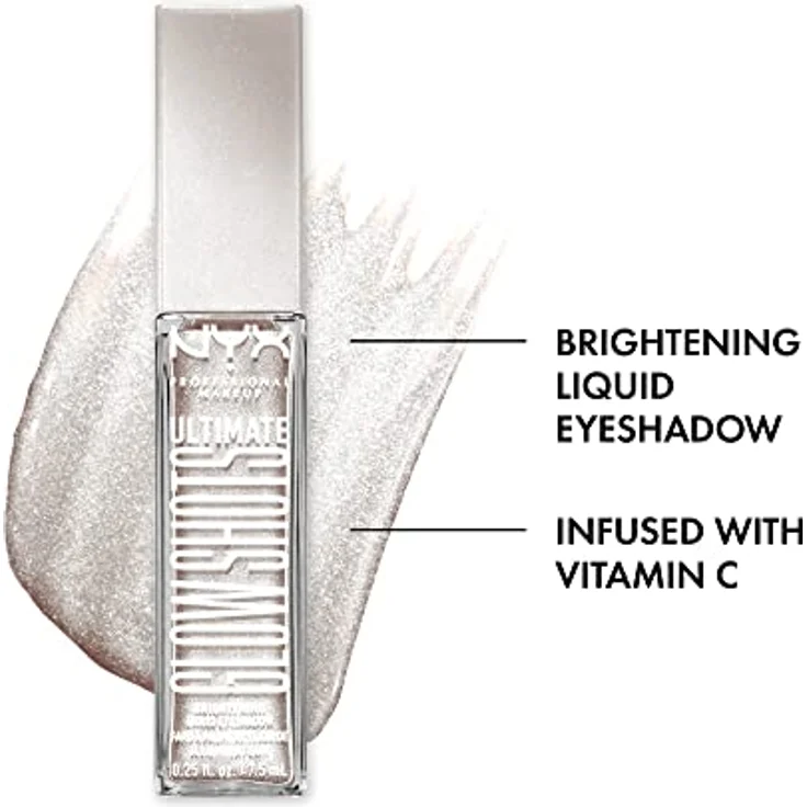 NYX Professional Makeup Ultimate Glow Shots Flüssig-Lidschatten mit Glitzereffekt, Farbton 03 Come Thru Coconut, 7,5 ml – Bild 2