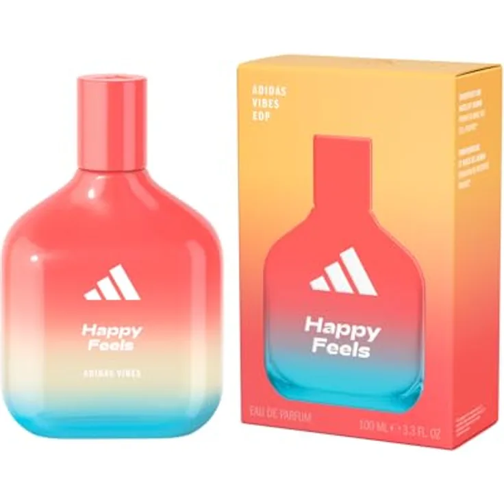 adidas Vibes Happy Feels Eau de Parfum, fröhlicher Unisex-Duft mit blumig-frischen Noten, 100ml
