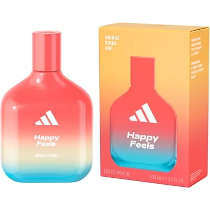 adidas Vibes Happy Feels Eau de Parfum, fröhlicher Unisex-Duft mit blumig-frischen Noten, 100ml – Bild 1