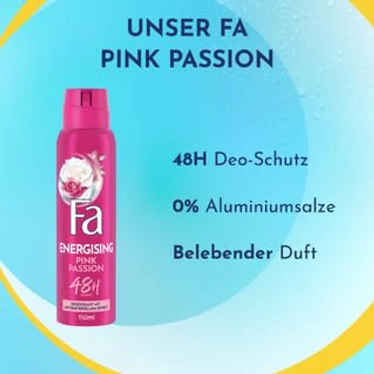 Fa Deospray Pink Passion, 150 ml, 6er Pack, 48h Deo-Schutz, dermatologisch getestet, ohne Aluminiumsalze – Bild 4