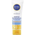 NIVEA SUN Sonnencreme fürs Gesicht LSF 50, feuchtigkeitsspendende Gesichtssonnencreme, getönte Sonnencreme für ebenmäßigen Teint, SUN UV Gesicht getönter Sonnenschutz BB ebenmäßiges Hautbild (50 ml)