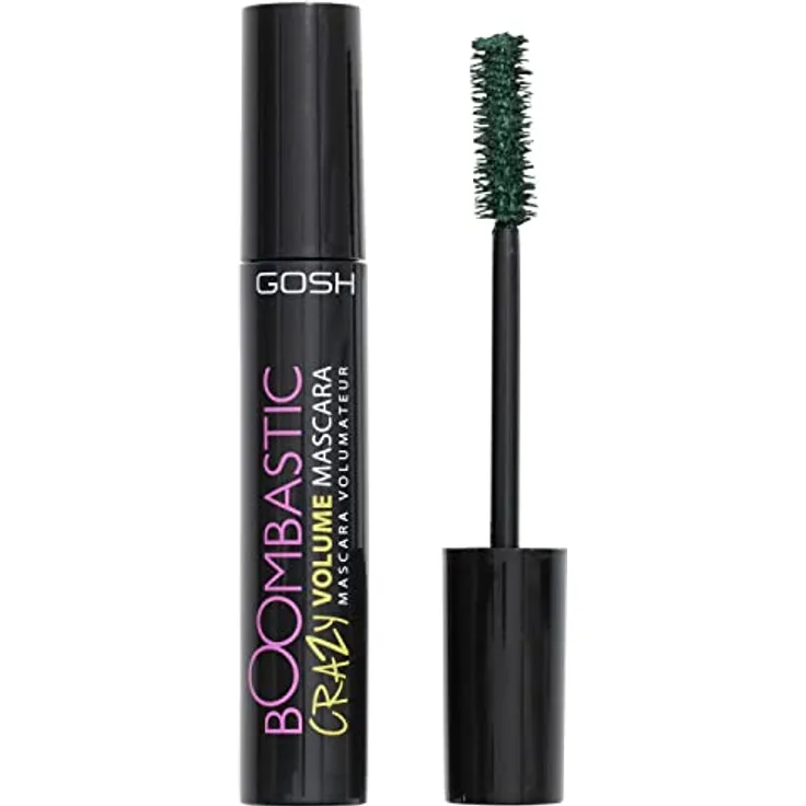Gosh Boombastic Volumen-Mascara für geschwungene Wimpern, Farbton 003 Olive Green, 13 ml, voluminöse und verlängerte Wimpern