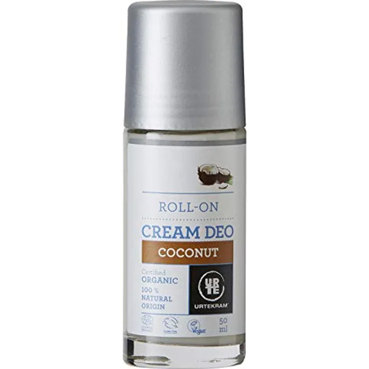 Urtekram Kokos Creme Deo Roll-On Bio, 0% Aluminium, 50 ml