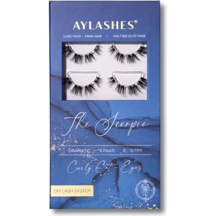 AYLASHES Limited Edition The Scorpio DIY Wimpernextensions, 6 Paar mit C-Curl, Cat-Eye-Look, bis zu 7 Tage Halt – Bild 1