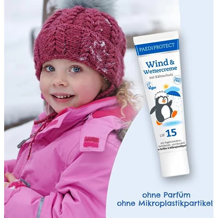 PAEDIPROTECT Hautcreme Wind und Wettercreme, mit Kälteschutz und LSF 15, unparfümiert, 30ml – Bild 3