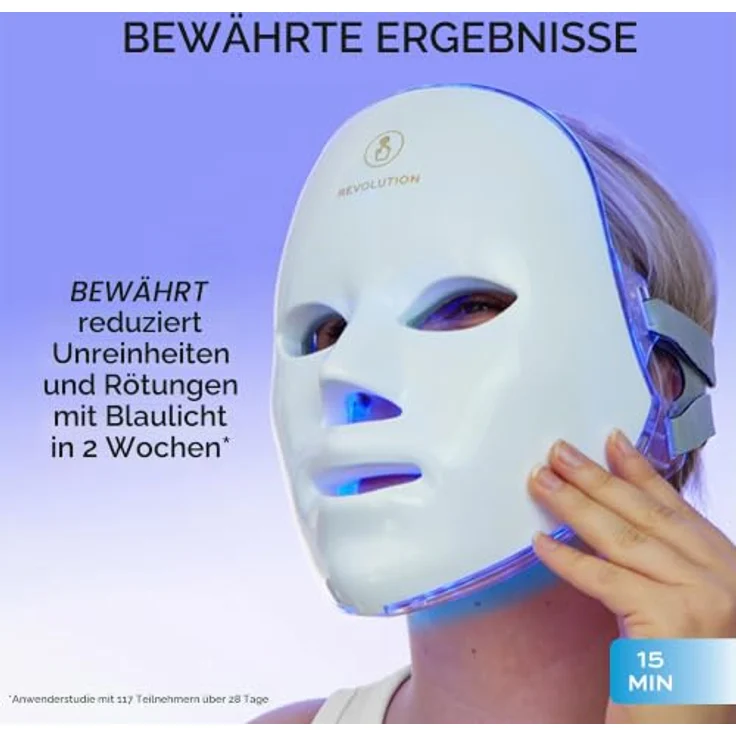 Revolution PRO Miracle LED Face Mask, LED-Gesichtsmasken mit rotem und blauem Licht, nicht-invasive Hautpflege, USB-Aufladung – Bild 3