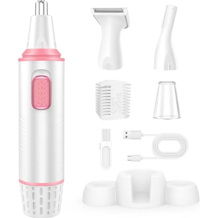 FUNHEE Nasenhaartrimmer 3-in-1 Set, USB wiederaufladbarer Haartrimmer mit Doppelschneideklingen für schmerzfreies Trimmen von Nasen-, Ohren- und Augenbrauenhaaren – Bild 1