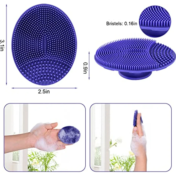 INNERNEED Silikon-Gesichtsreinigungsschrubber, 2-in-1 Peeling- und Massagebürste, lebensmittelechte weiche Borsten, 4 Stück – Bild 2