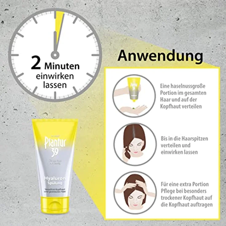 Plantur 39 Hyaluron-Spülung 2 x 150 ml, Conditioner für geschmeidiges Haar und gesunde Kopfhaut | Gegen menopausalen Haarausfall – Bild 4