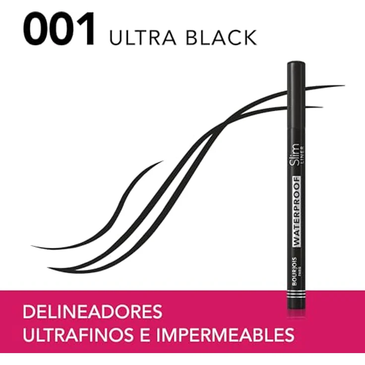 Bourjois Ultra Slim Waterproof Liner, wasserfester Eyeliner in Ultra Black, 1 ml mit ultra-dünnem Applikator für präzise Linien – Bild 3