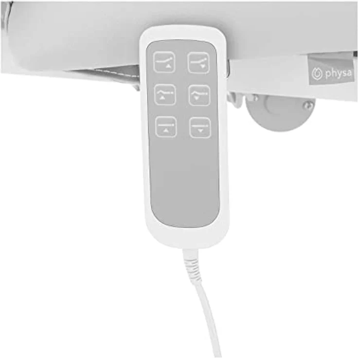 Physa Massageliege elektrisch Massagebank Therapieliege Massagetisch 250 kg Weiß, höhenverstellbar, Neigungswinkel verstellbar, Fernbedienung enthalten – Bild 3