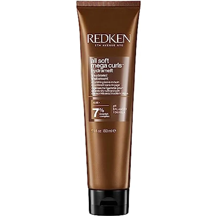 Redken Leave-In Haarcreme für lockiges oder krauses Haar, Belebt und hydratisiert trockenes Haar, Mit Aloe Vera, All Soft Mega Curls Hydramelt, 150 ml