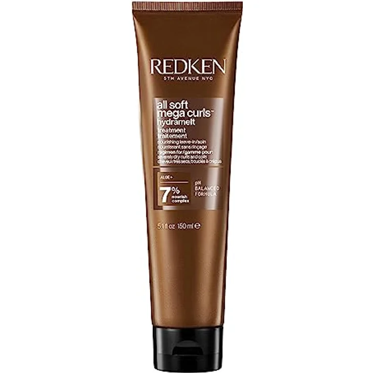 Redken Leave-In Haarcreme für lockiges oder krauses Haar, Belebt und hydratisiert trockenes Haar, Mit Aloe Vera, All Soft Mega Curls Hydramelt, 150 ml – Bild 1