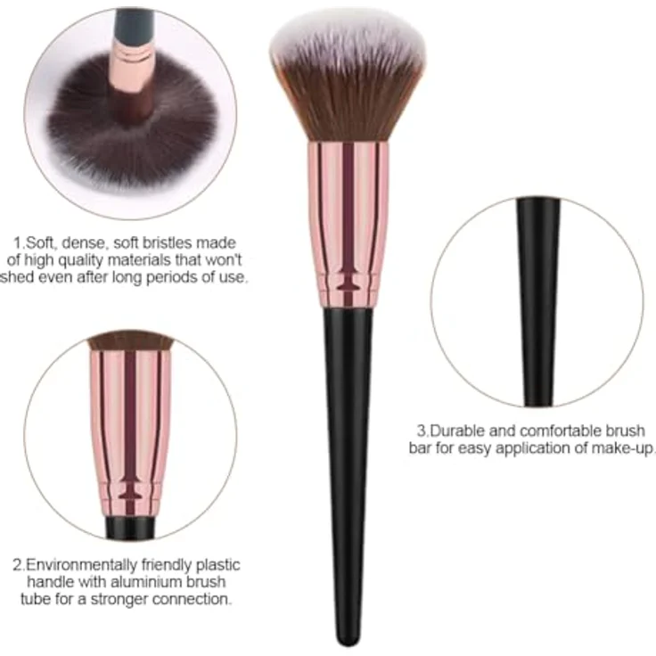 Vicloon Pinselset Makeup, 15 Stück Professionelles Schminkpinsel Set mit Aufbewahrungstasche, für Flüssigkeiten, Puder und Cremes, hypoallergen – Bild 4