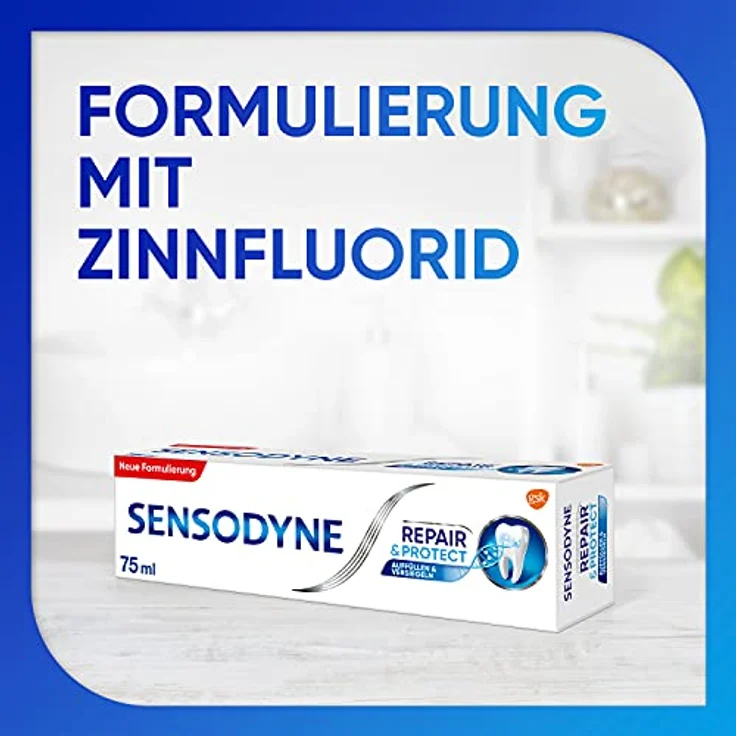 Sensodyne Zahnpasta, Repair & Protect, Zahncreme für schmerzempfindliche Zähne, schmerzempfindliche Zähne, 3x75 ml – Bild 5