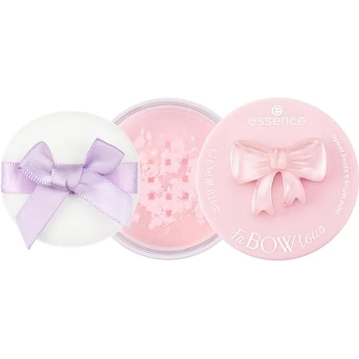 essence FaBOWlous mattierendes transparentes Puder, Farbton 01 Bow, Set, Go! 4.2 g - fixe das Make-up, kontrolliere ölige Haut und verleihe einen samtigen Effekt – Bild 1