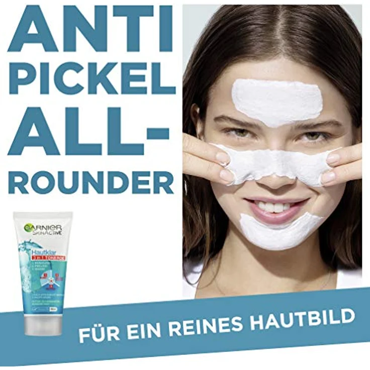 Garnier Hautklar 3 in 1 Gesichtsreinigung für unreine Haut, Reinigung, Peeling und Maske, Mit Salizylsäure und Tonerde, 1 x 150 ml – Bild 3