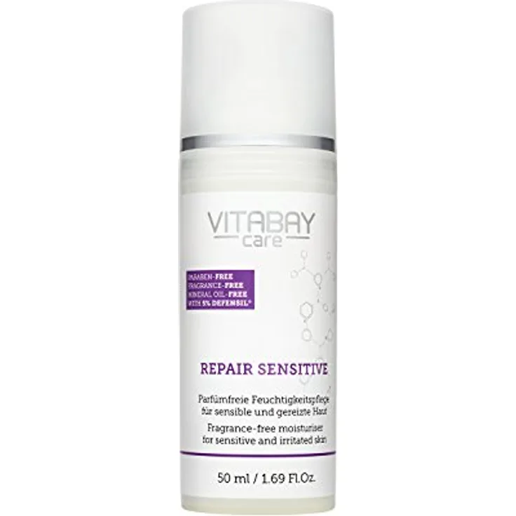 Vitabay Repair Sensitive 50 ml Creme • Bei Neurodermitis & Schuppenflechte • Mit Urea & Defensil • Spendet Feuchtigkeit • Für sensible und gereizte Haut • Made in Germany