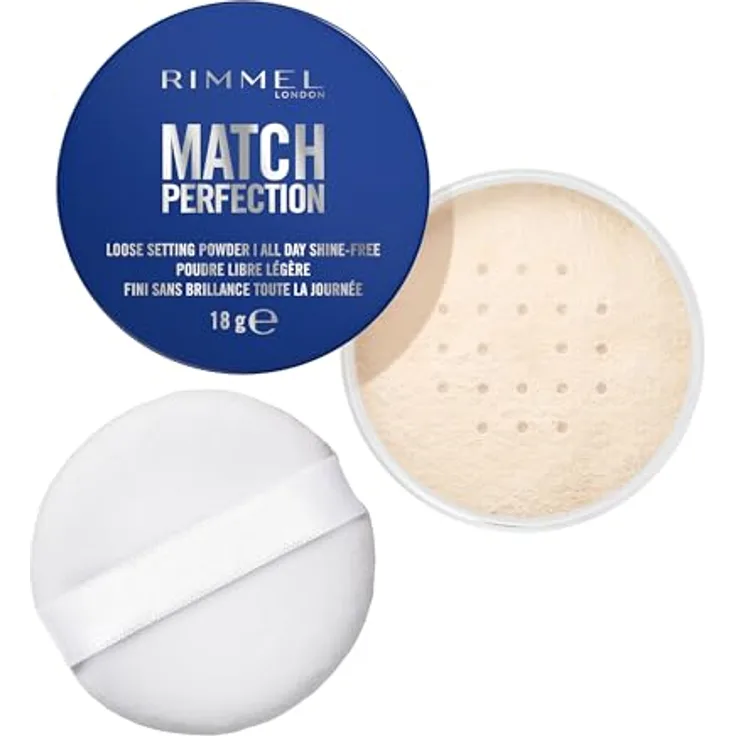 Rimmel Match Perfection Mineralpuder 18 g, langanhaltendes Fixierpuder mit mattem Finish und Weichzeichnungseffekt