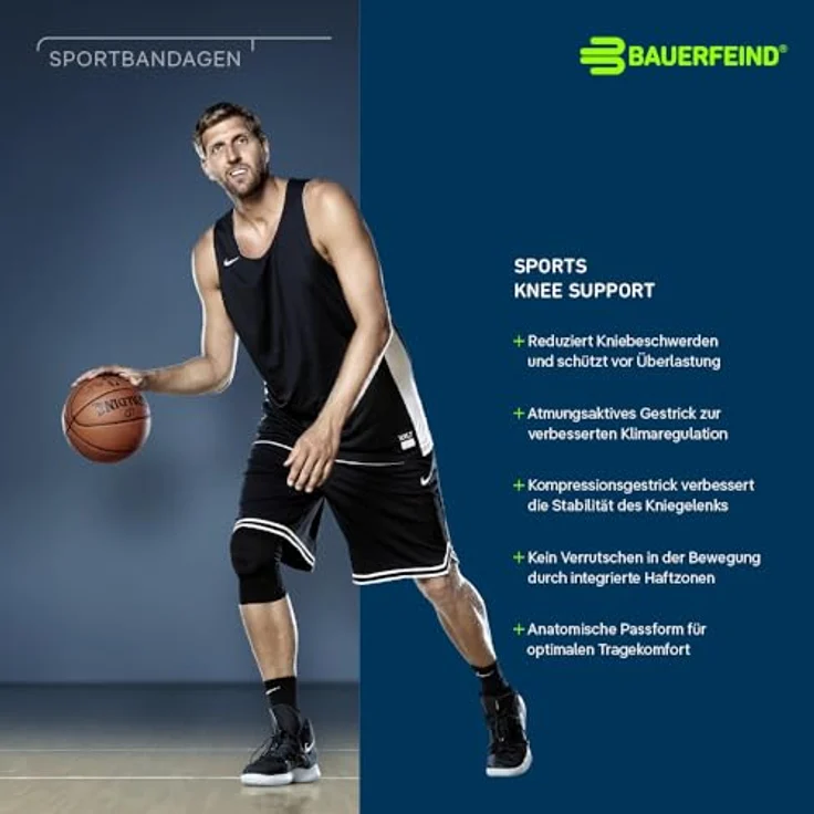 Bauerfeind Kniebandage Sports Knee Support, Hellblau, M - Preisvergleich – Bild 5