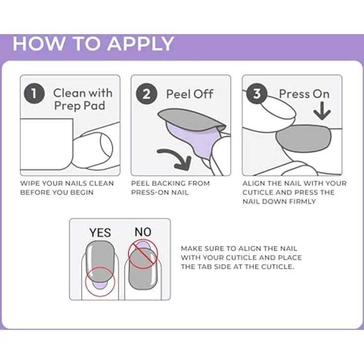 KISS imPRESS Nails Genuine, Selbstklebende French Maniküre mit PureFit Technologie, Dezente Farbvariante mit weißen Spitzen, 30 Press-On-Nägel – Bild 2