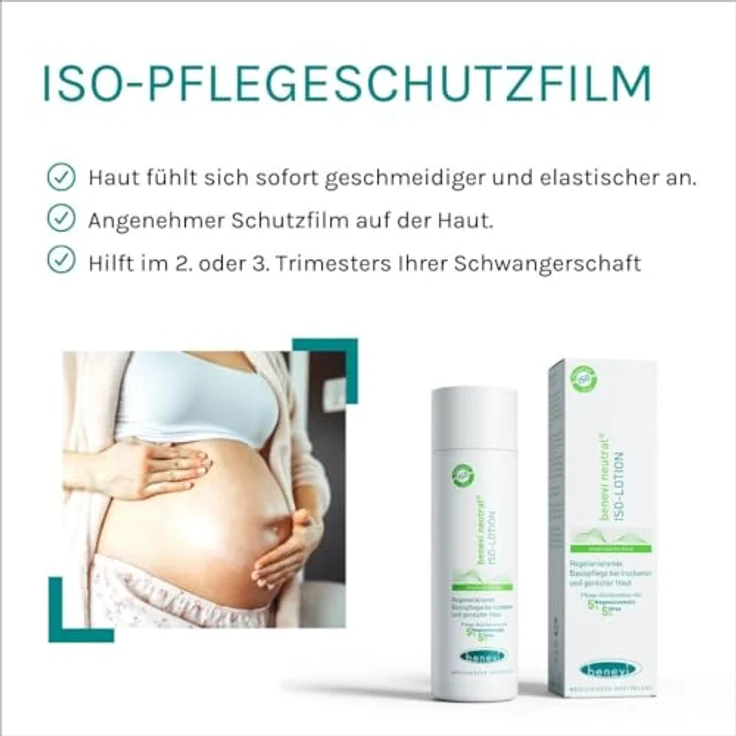 beneví neutral ISO-Lotion 200ml, Bodylotion für sehr trockene Haut mit 5% Urea und 5% Magnesium, wohltuender Schutzfilm, ohne Duftstoffe, Made in Germany – Bild 5