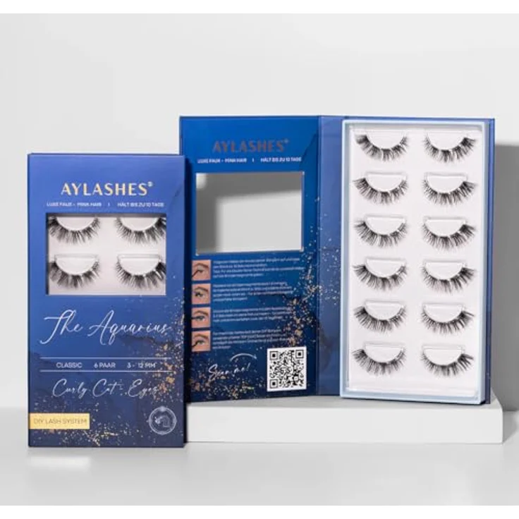 AYLASHES Limited Edition The Aquarius DIY Wimpernextensions, 6 Paar Cat-Eye Wimpern mit bis zu 7 Tagen Halt, federleicht und wiederverwendbar – Bild 2