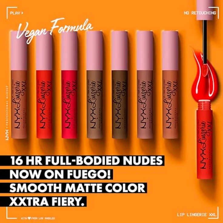 NYX Professional Makeup Lip Lingerie XXL Lippenstift, 4 ml, bis zu 16 Stunden Halt, mattes Finish, kussecht, Nude/Rosé Töne – Bild 2