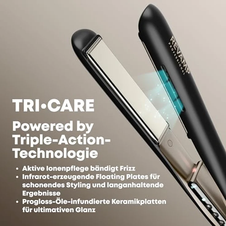 Revamp Professional Enigma Tri-Care Straightener ST-2900-EU, Haarglätter mit flexiblen Infrarot-Keramikplatten und ionisierendem Pflegesystem, Unisex, 1 ct, 130 - 235 °C – Bild 2