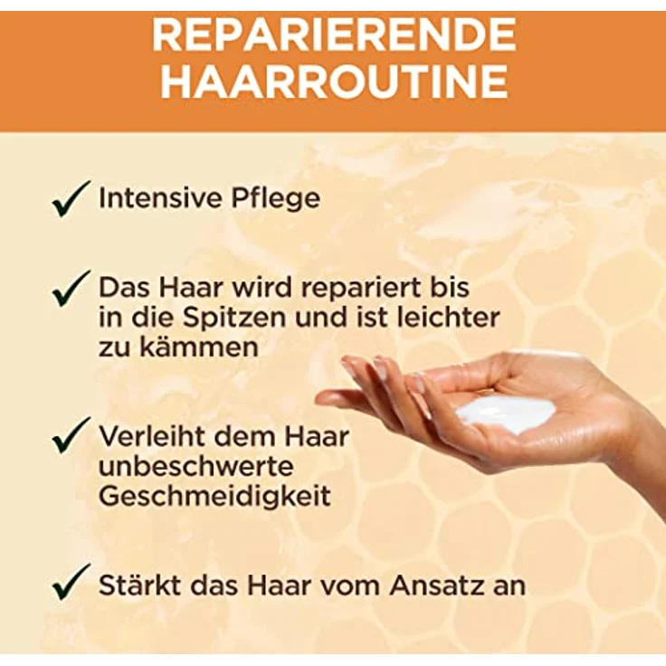 Garnier Wahre Schätze Reparierendes Shampoo Honig Schätze; XXL Format 1L, kräftigt und nährt strapaziertes und brüchiges Haar, 1000 ml – Bild 3