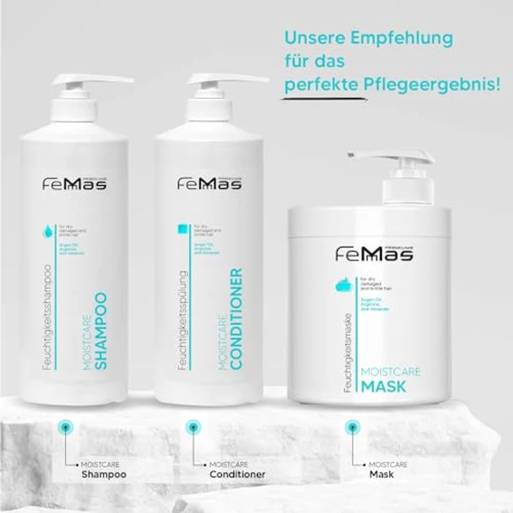Femmas Moistcare Shampoo, intensive Pflege für alle Haartypen, 1000 ml – Bild 5
